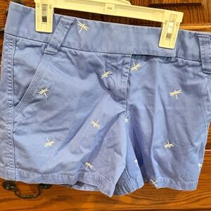 J. Crew Light Blue Women's Shorts with Embroidered Dragonflies